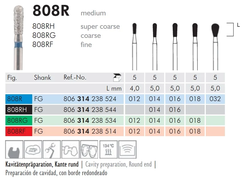 Gyémánt fúró turbinába 808R314016