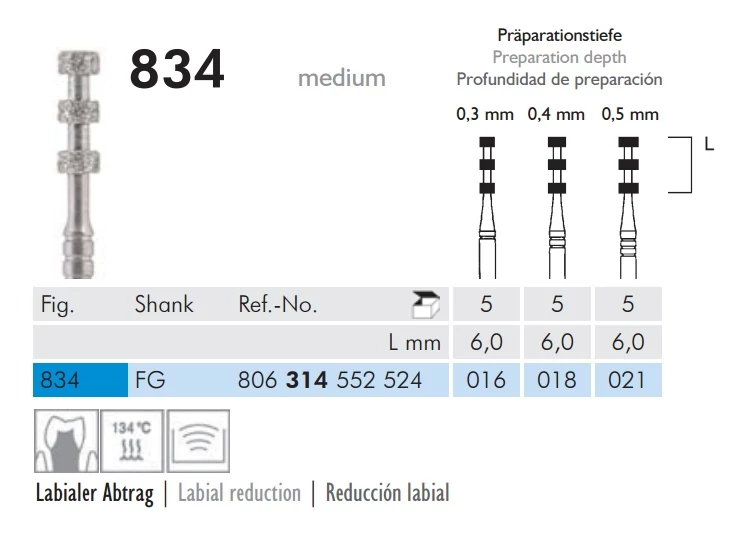 Gyémánt fúró turbinába 834314016