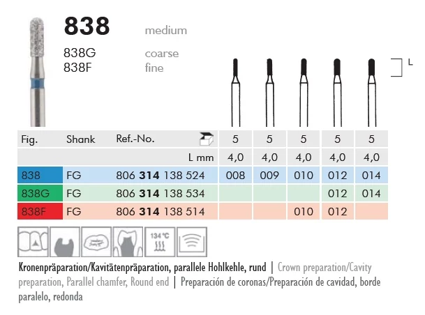 Gyémánt fúró turbinába 838314008