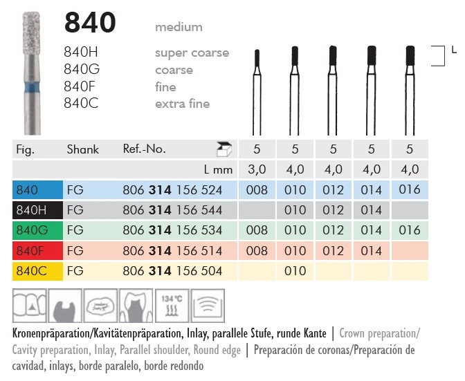 Gyémánt fúró turbinába 840G314010