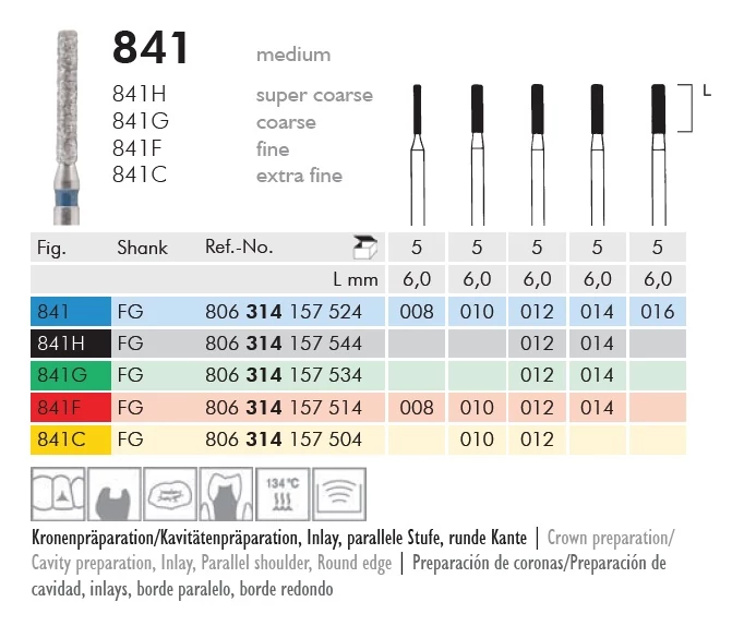 Gyémánt fúró turbinába 841H314012