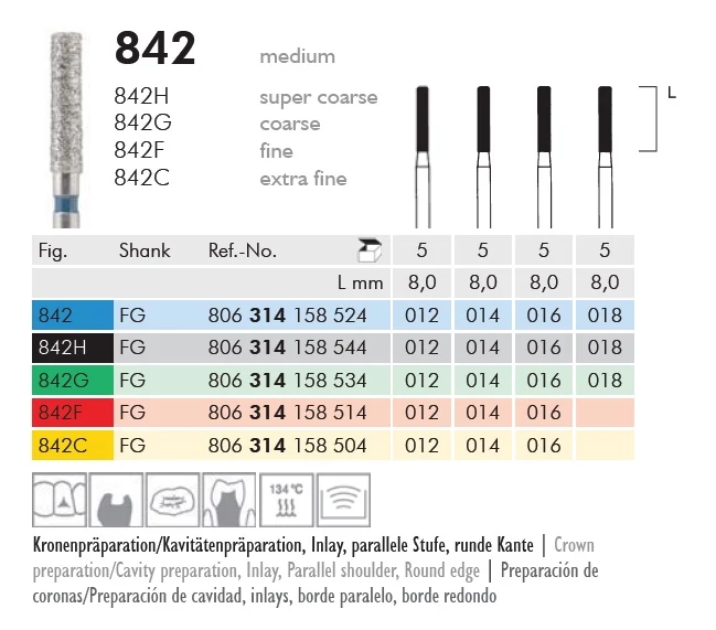 Gyémánt fúró turbinába 842H314014, 5db
