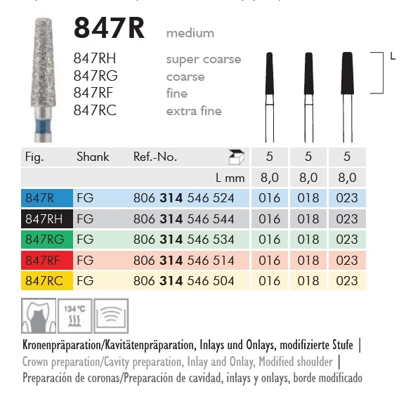 Gyémánt fúró turbinába 847RF314018