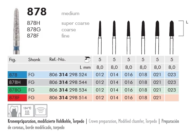 Gyémánt fúró turbinába 878G314014