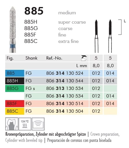 Gyémánt fúró turbinába 885F314012