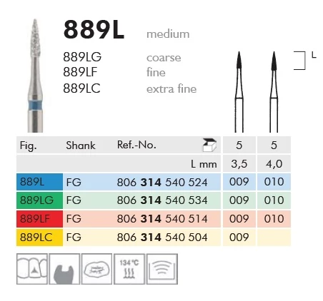 Gyémánt fúró turbinába 889LC314009, 5db