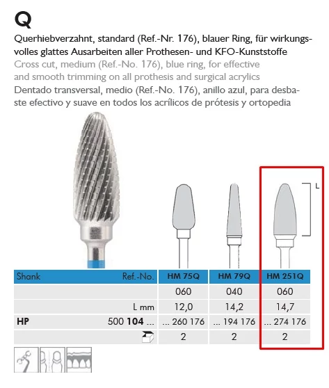 Vídia frézer HM251Q104060 közepes