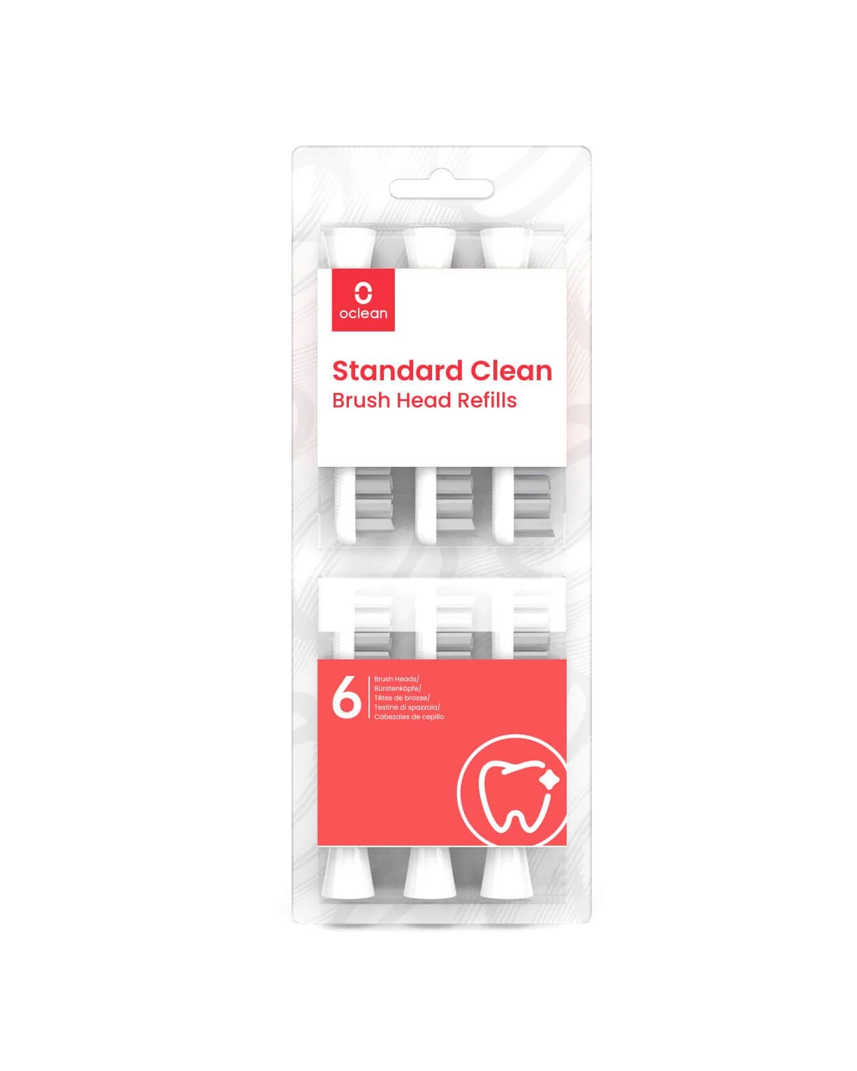 Oclean W06 szónikus elektromos fogkefe pótfej 6db-os fehér
