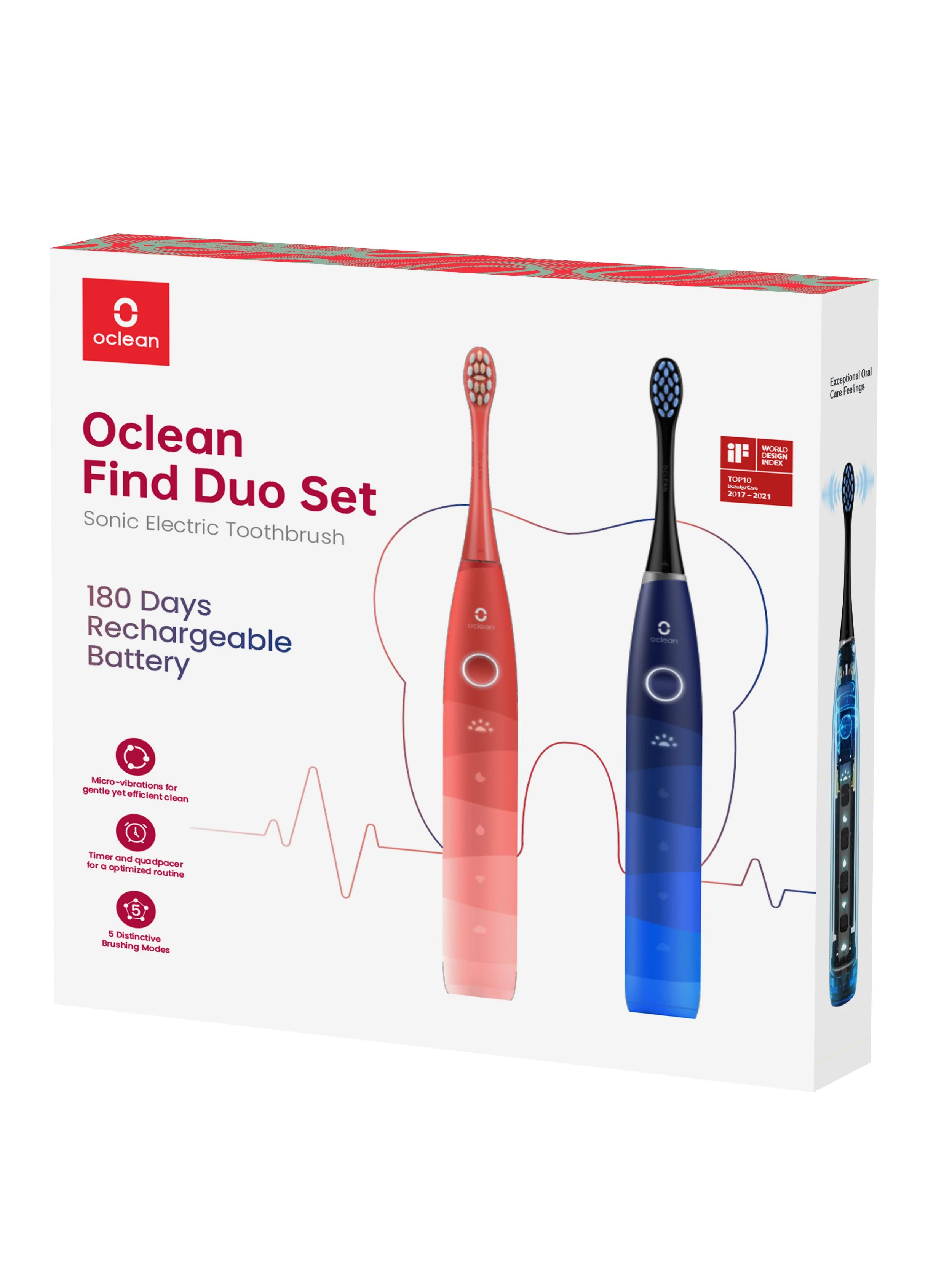 Oclean Find Duo Set szónikus elektromos fogkefe 2db-os