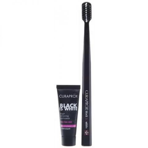 Curaprox Black is White Light-pack (fogkefe + BW fogkrém minta)