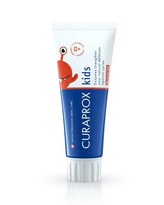 Curaprox kids gyerek fogkrém, eper ízű, fluoridmentes, 60ml