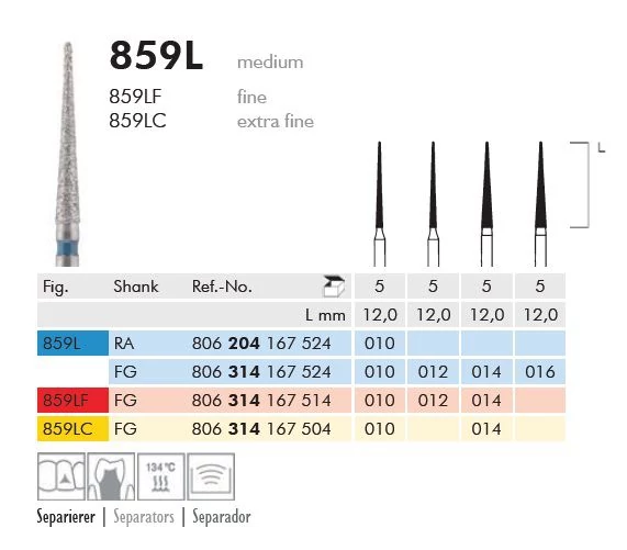 Gyémánt fúró turbinába 859LF314014