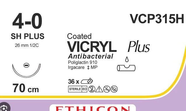 VICRYL PLUS 4/0 70cm Lila 1/2C 26mm 1xSH PLUS (36db)