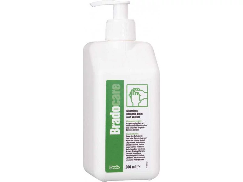 Bradocare Kézápoló Krém 500 Ml Glicerines Pumpás Aloe Vera