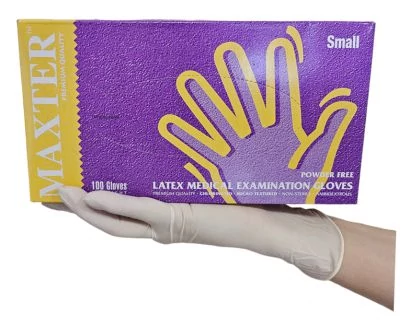 Maxter púdermentes gumikesztyű, latex, M, 100 db