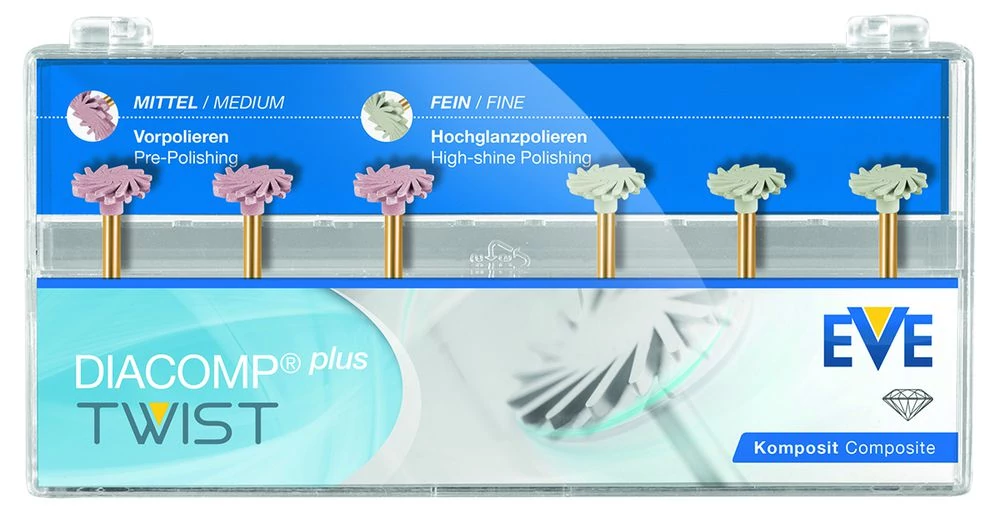 Diacomp Plus Twist kompozit polírozó O14 mm, finom, 1db