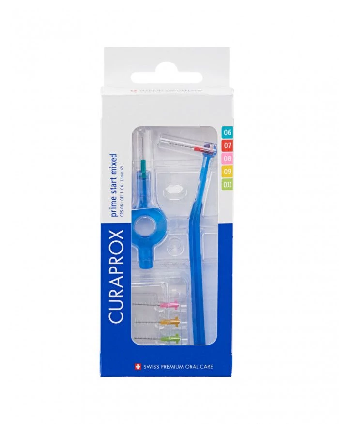 Curaprox CPS Prime Start Mix fogköztisztító kefe (5 db: CPS 06-011 + UHS409 és UHS470 kék tartónyél)