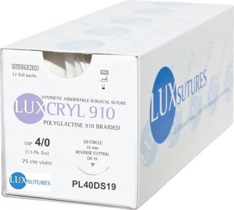 LUXCRYL 910 DS12 12mm 6/0 45 cm Violet (PL60DS12)