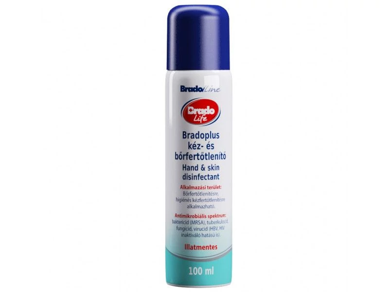 Bradolife/bradoplus kéz- és bőrfertőtlenítőszer 100 ml ALU aerosol