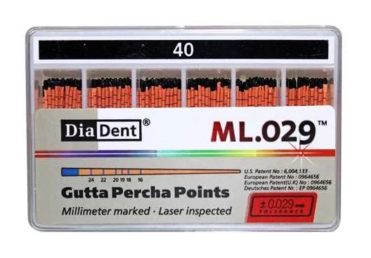 Guttapercha csúcs ML.029 ISO 40 120db - Diadent
