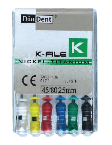 K-Files (NiTi) 25mm #45/80 - Diadent