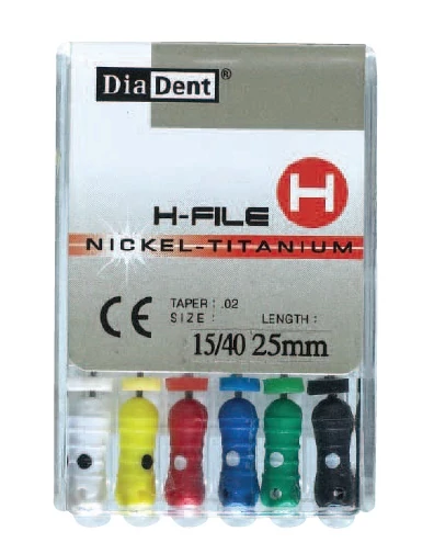 H-Files (NiTi) 25mm #45/80 (6db) - Diadent