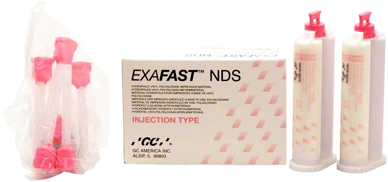 EXAFAST NDS Injection 2x48ml Cartridges + 6 Mixing Tips II, Size S (pink)
